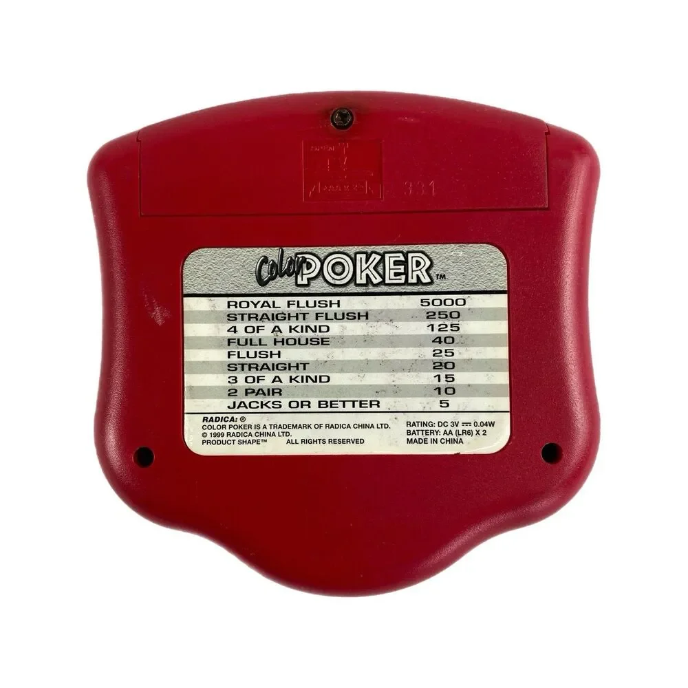 RADICA: Color Poker Electronic Handheld Game 1999 - Tested And Working!